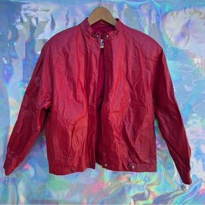 80s Red Leather Sports Jacket